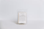 Candle melt wax bar with 'Open Windows' label on a white background